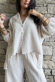 Hush Pillow Cotton Nero Boyfriend Shirt Calico